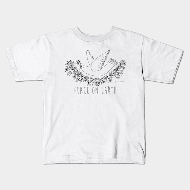 Peace on Earth Kids T-Shirt by louendicott